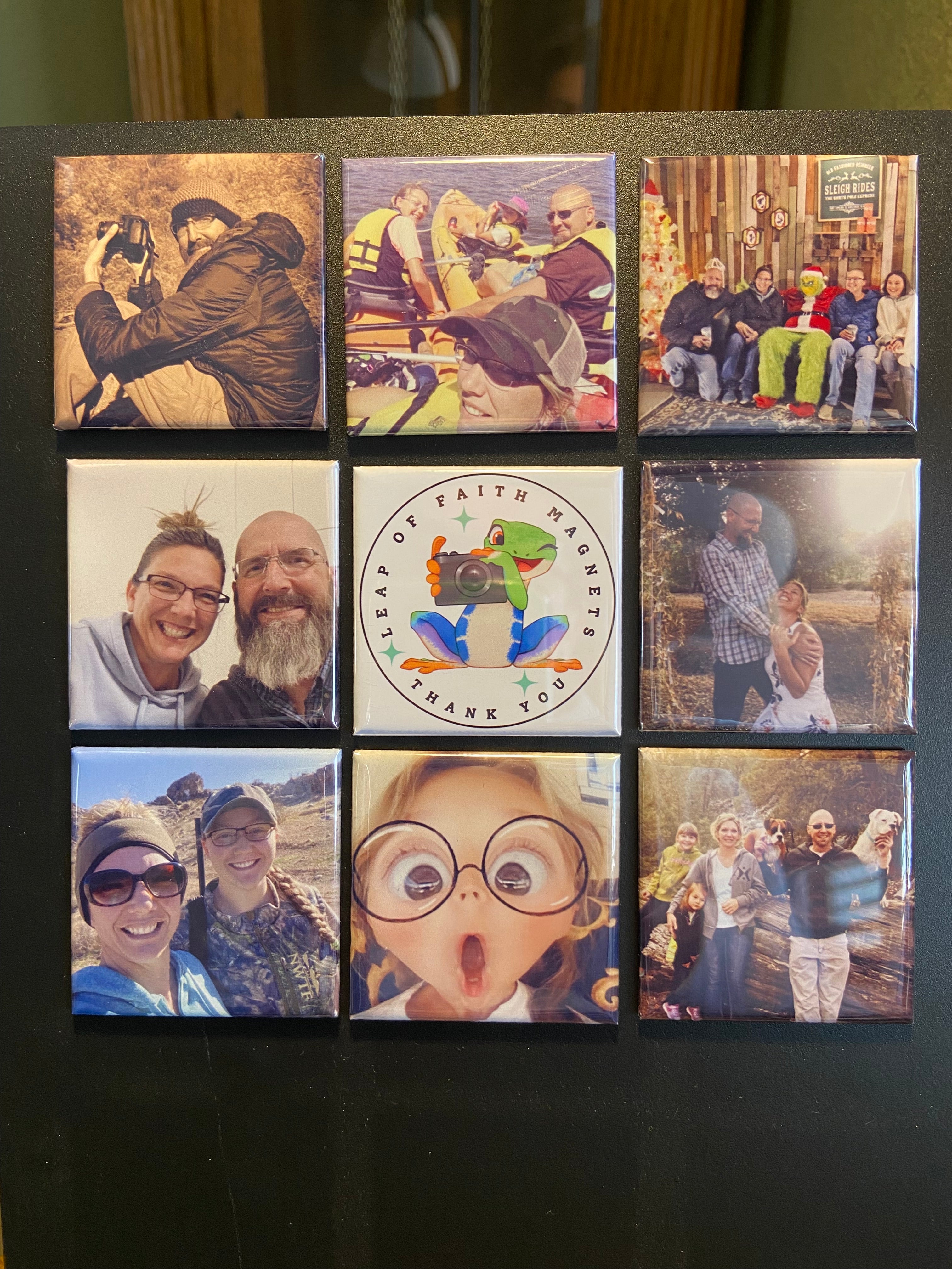 Set of Nine Photo Magnets - 2" x 2"